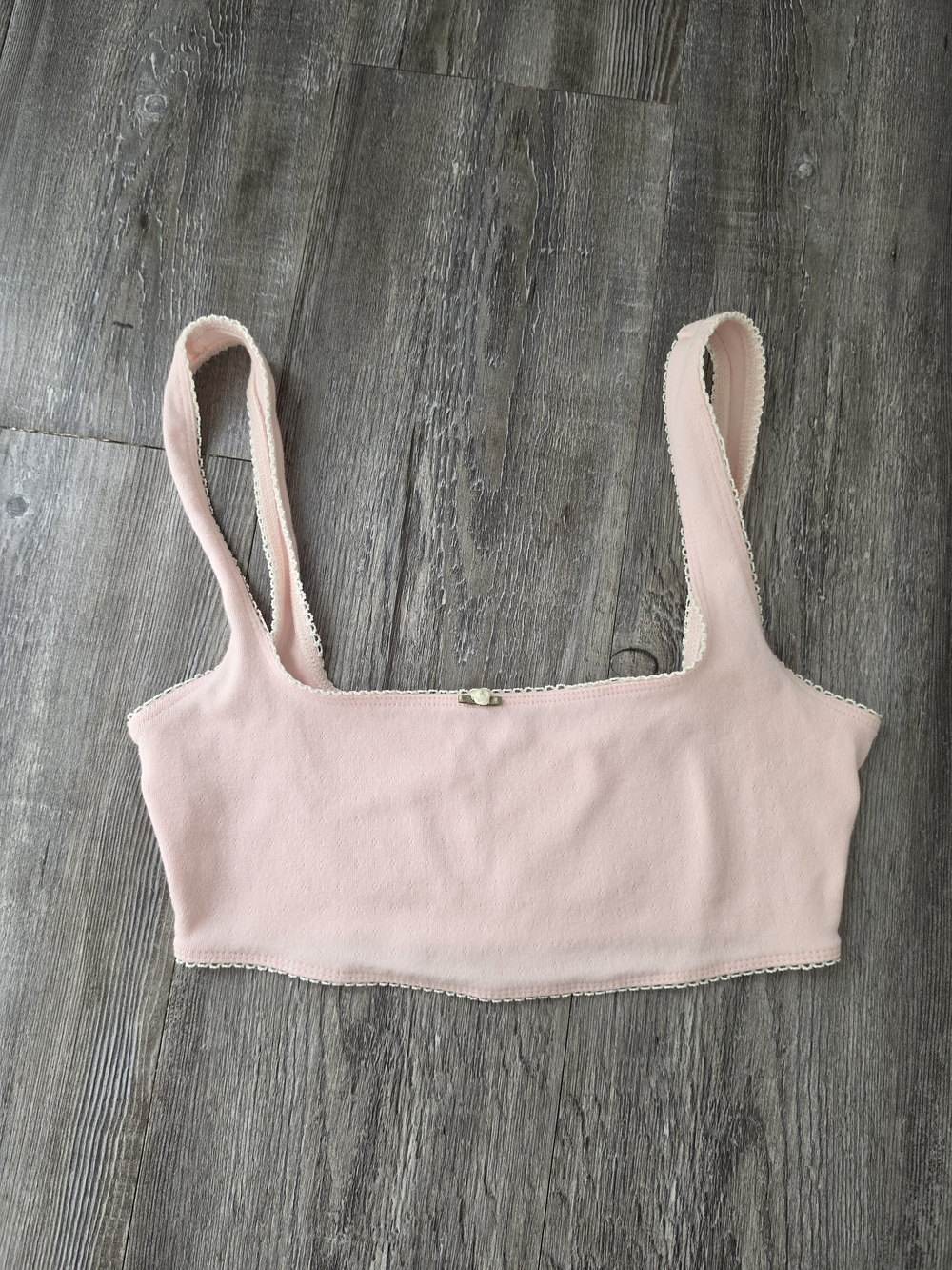 Women's Soft Pink Ribbed Crop Tank Top